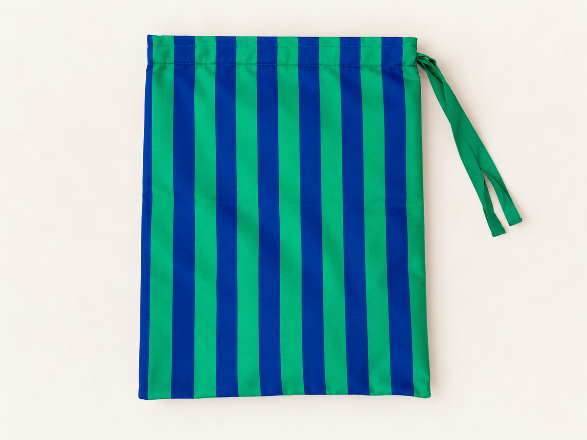 BOLSA PARA ZAPATOS - RAYAS AZULES