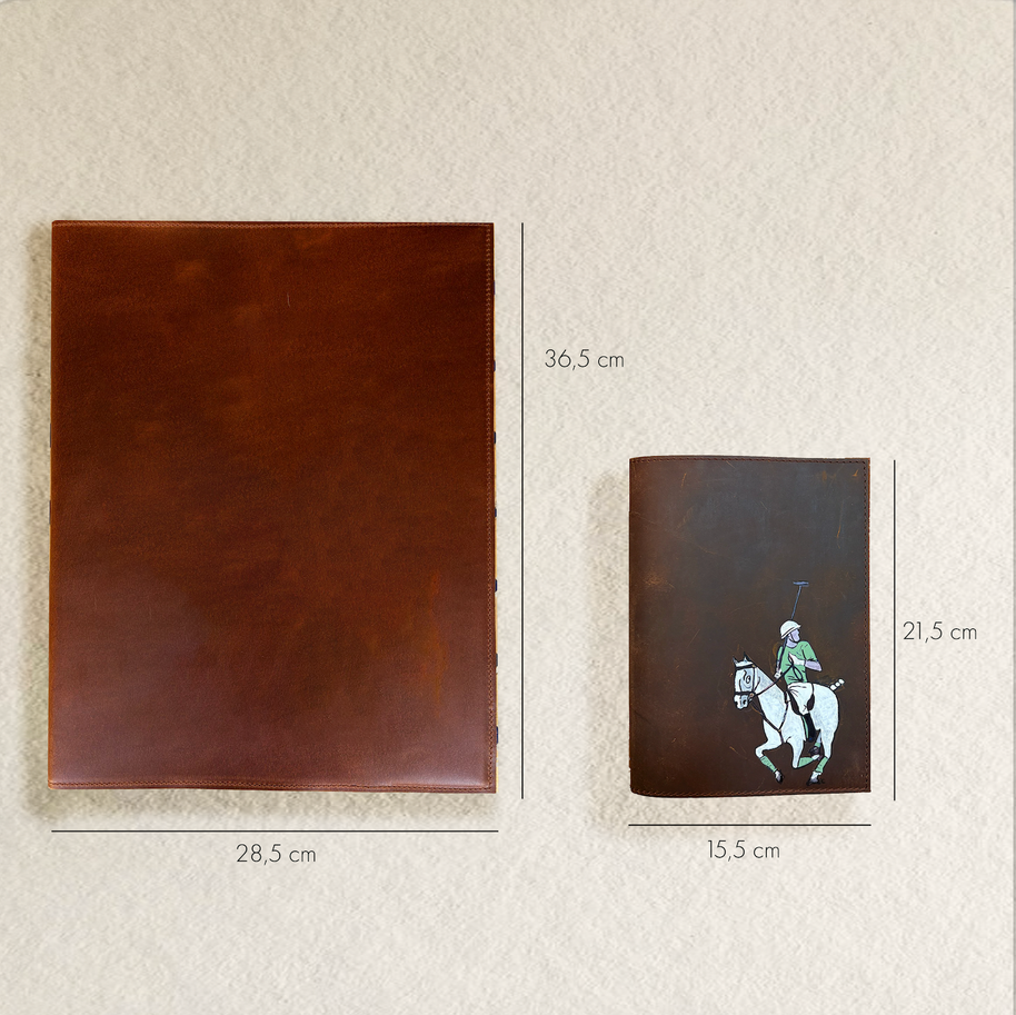 NOTEBOOK... A5 CON CUBIERTA DE PIEL NATURAL, PINTADO A MANO