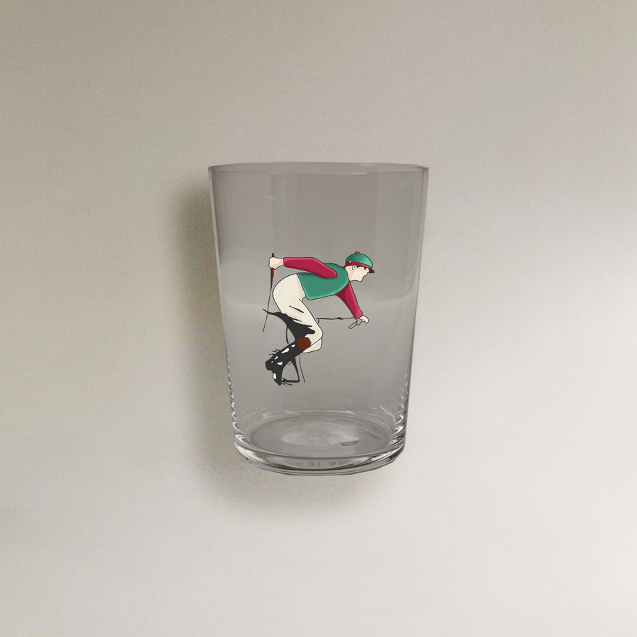 VASO DE SIDRA  - JOCKEY ROJO Y VERDE