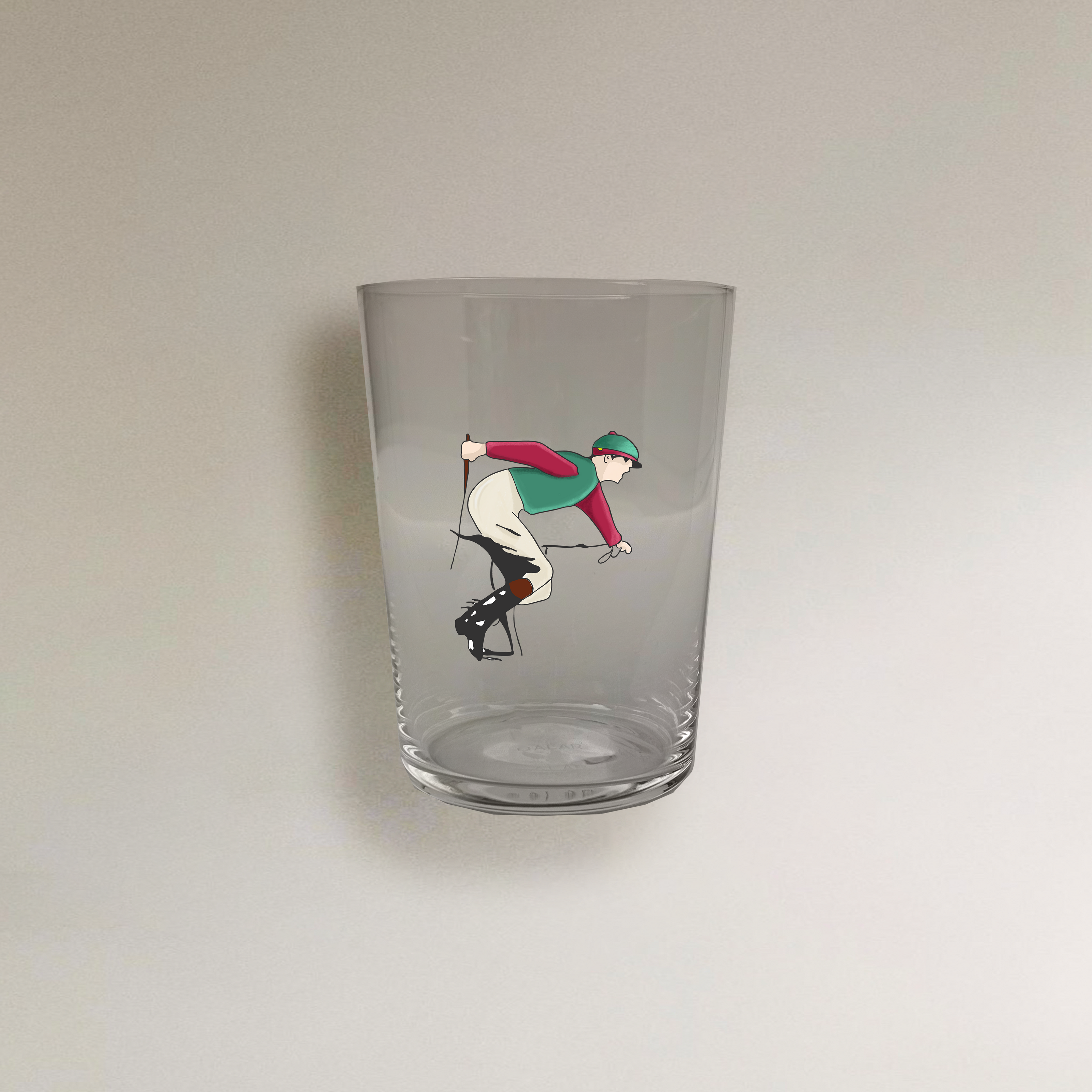 VASO DE SIDRA  - JOCKEY ROJO Y VERDE