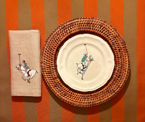 SET DE 6 PLATOS DE PORCELANA - VERDE