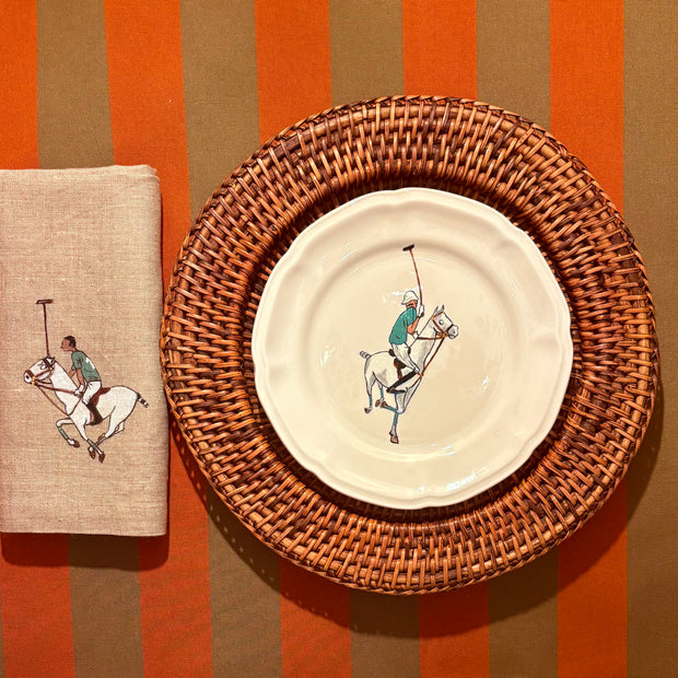 SET DE 6 PLATOS DE PORCELANA - VERDE