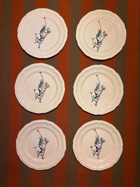 SET DE 6 PLATOS DE PORCELANA - VERDE