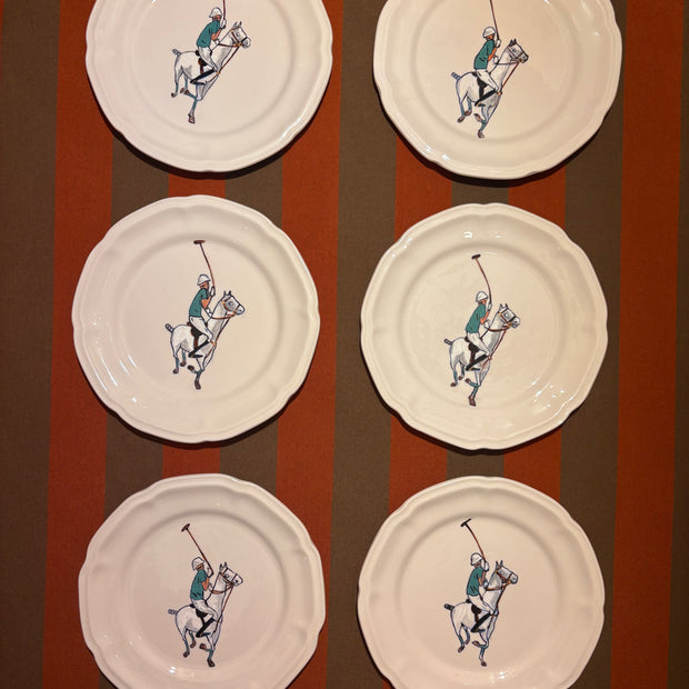 SET DE 6 PLATOS DE PORCELANA - VERDE