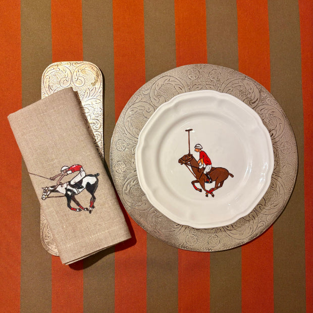 SET DE 6 PLATOS DE PORCELANA - ROJO