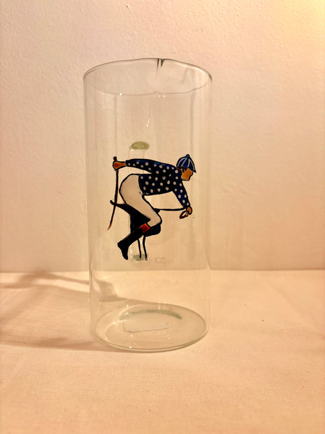 JARRA DE CRISTAL - JOCKEY CON CHAQUETILLA AZÚL