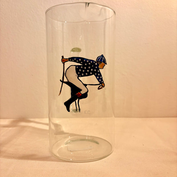 JARRA DE CRISTAL - JOCKEY CON CHAQUETILLA AZÚL