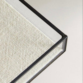 CAJA JOYERO DE CRISTAL CON PERFILES DE METAL, 