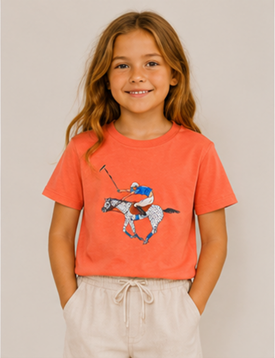 CAMISETA MANGA CORTA NARANJA POLISTA KIDS