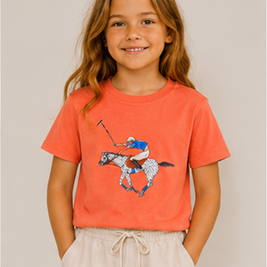 CAMISETA MANGA CORTA NARANJA POLISTA KIDS