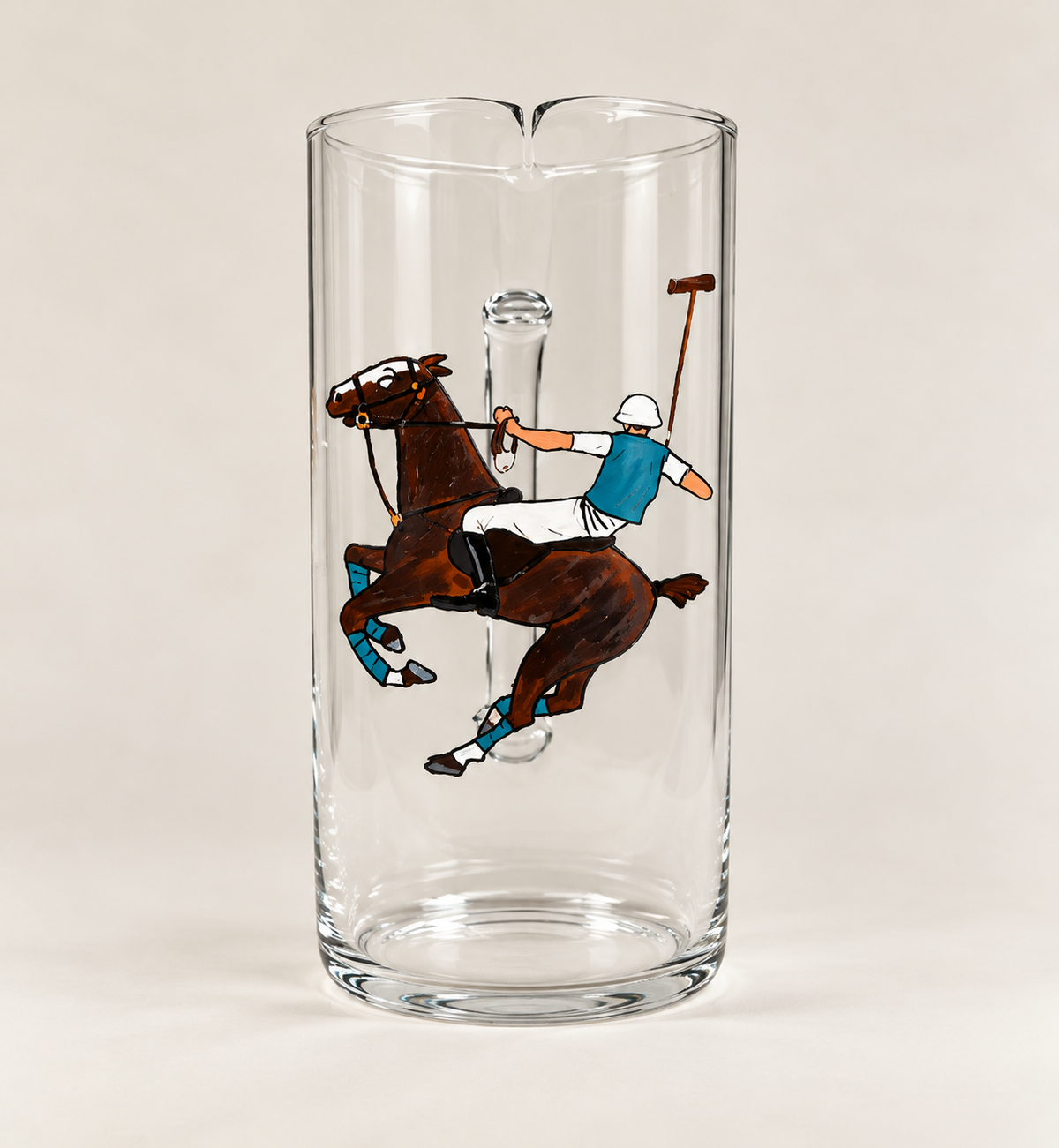 JARRA DE CRISTAL 1´5L - POLISTA CON EQUIPACIÓN AZUL
