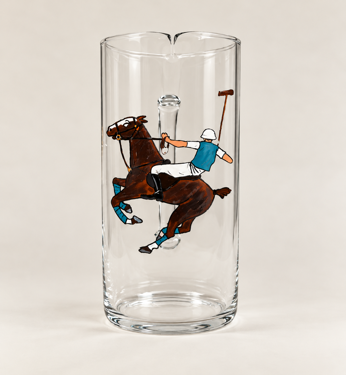 JARRA DE CRISTAL 1´5L - POLISTA CON EQUIPACIÓN AZUL