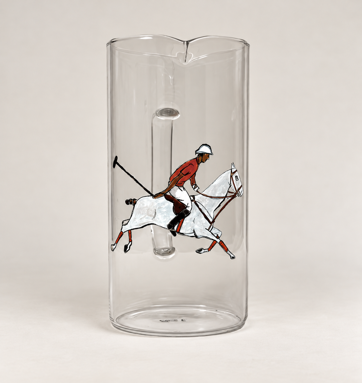 JARRA DE CRISTAL 1L - POLISTA CON EQUIPACIÓN ROJA