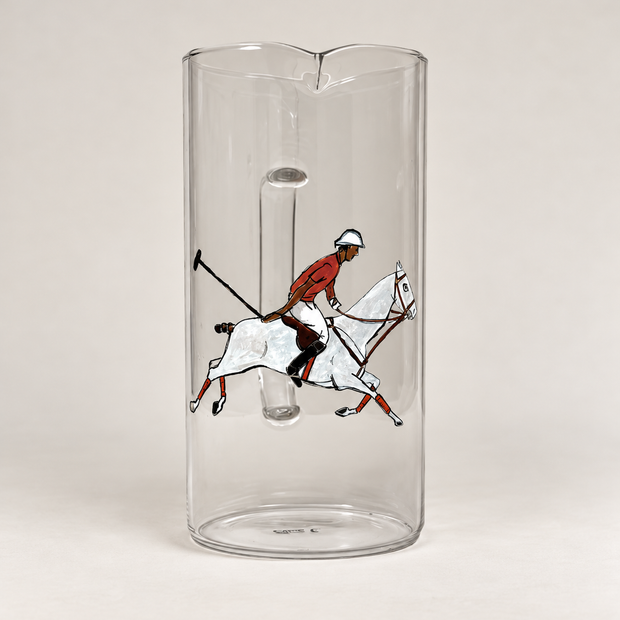 JARRA DE CRISTAL 1L - POLISTA CON EQUIPACIÓN ROJA