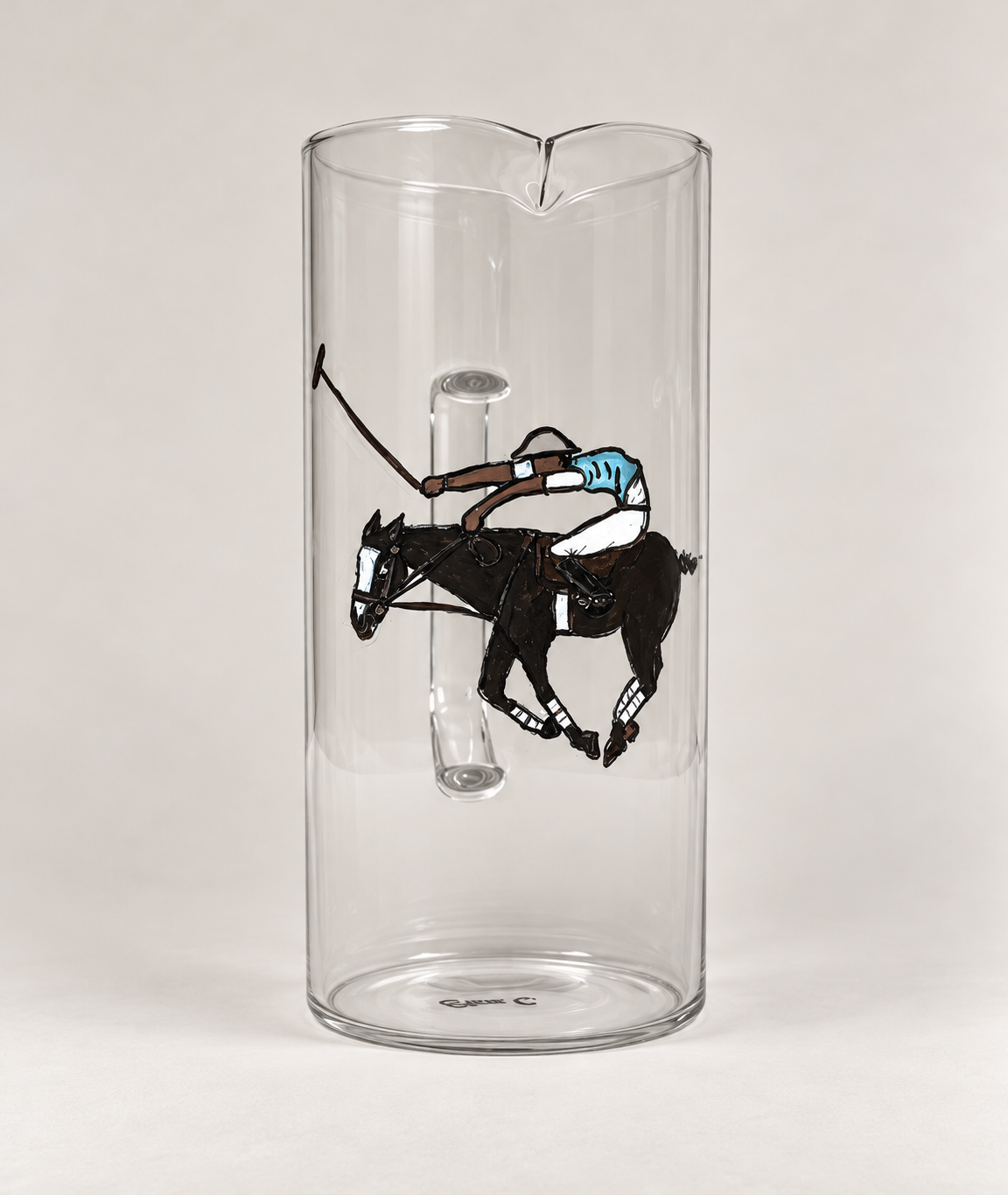 JARRA DE CRISTAL 1L - POLISTA CON EQUIPACIÓN AZUL
