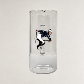 JARRA DE CRISTAL - JOCKEY CON CHAQUETILLA AZÚL