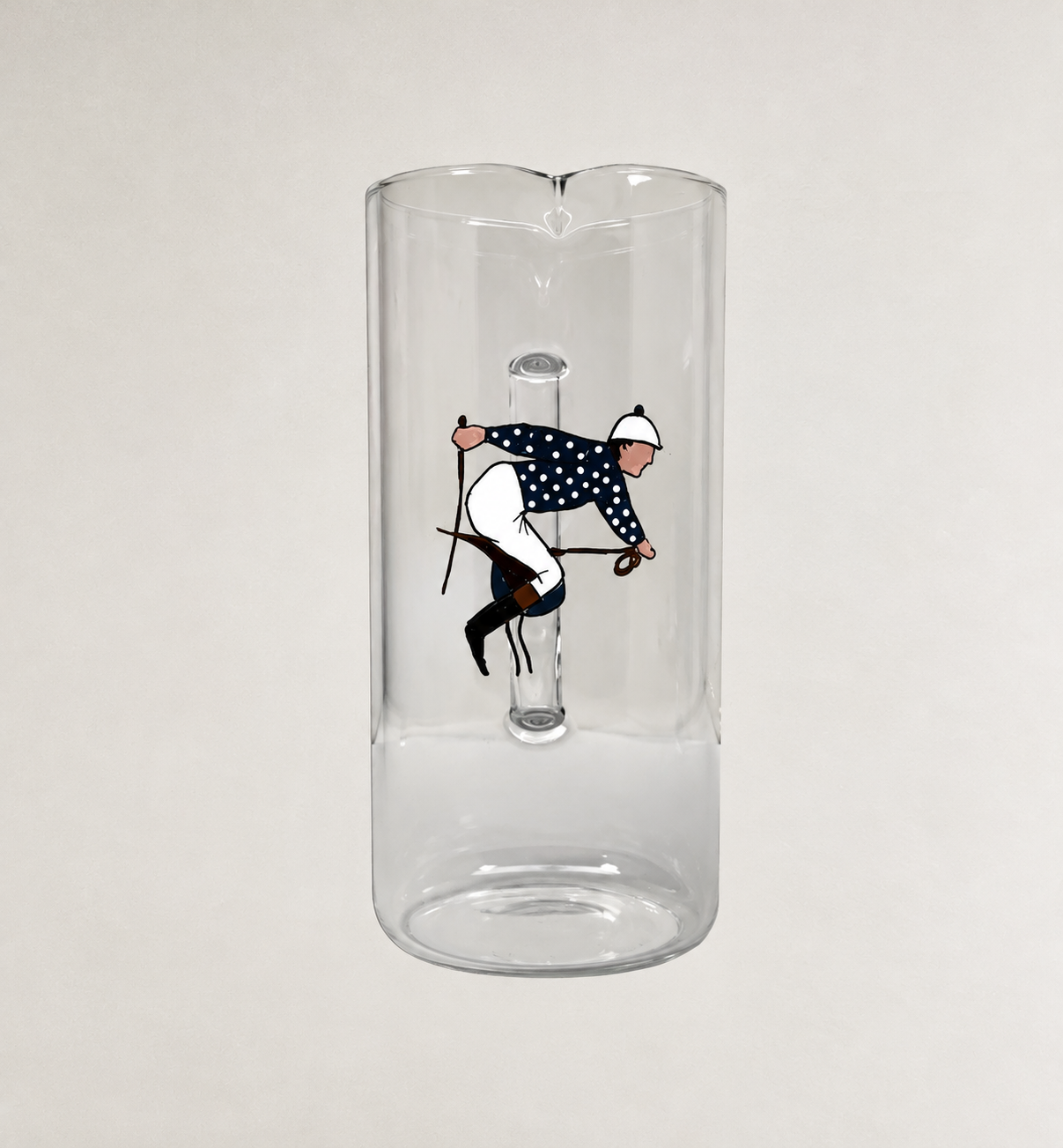 JARRA DE CRISTAL - JOCKEY CON CHAQUETILLA AZÚL