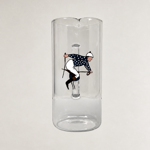 JARRA DE CRISTAL - JOCKEY CON CHAQUETILLA AZÚL
