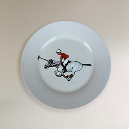 CESTA DE PICNIC PARA 2 - CON PLATOS Y SERVILLETAS PINTADAS A MANO