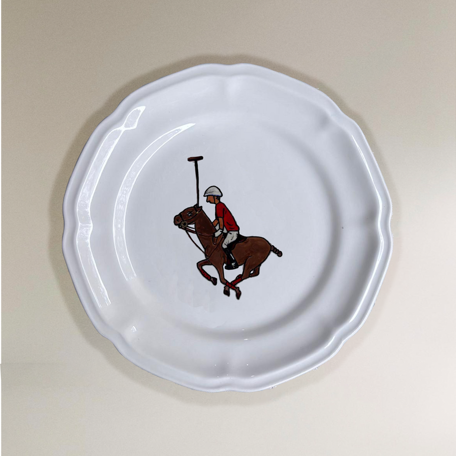 SET DE 6 PLATOS DE PORCELANA - ROJO