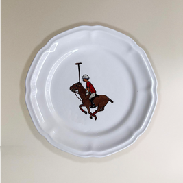 SET DE 6 PLATOS DE PORCELANA - ROJO