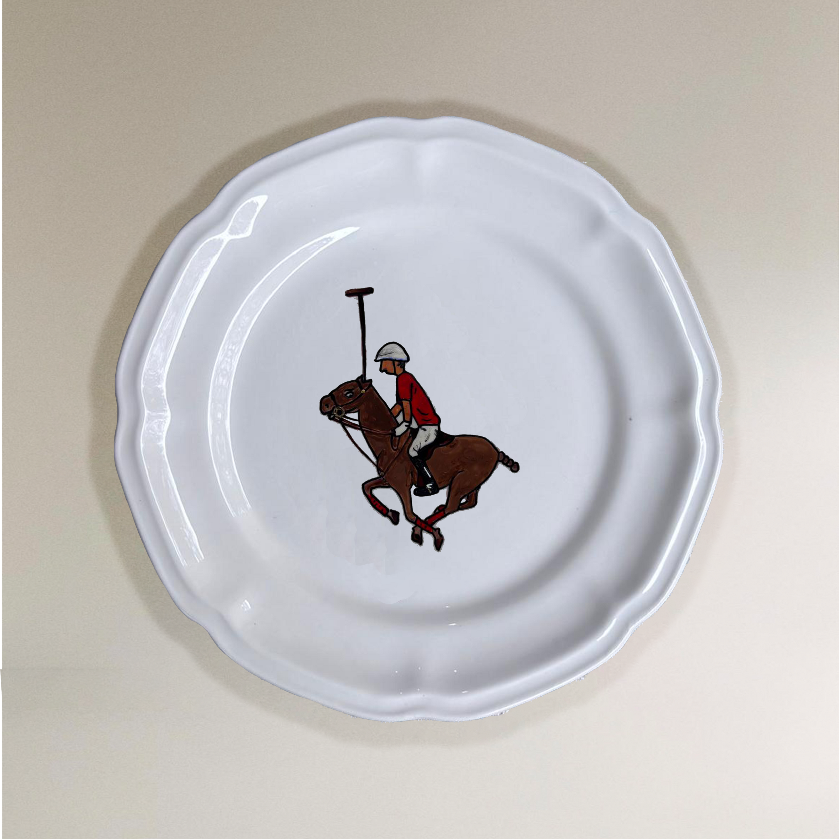 SET DE 6 PLATOS DE PORCELANA - ROJO