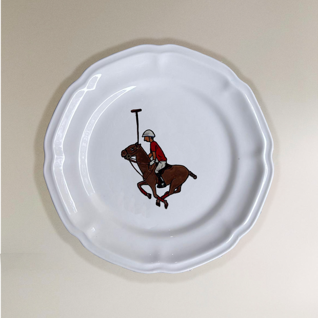 SET DE 6 PLATOS DE PORCELANA - ROJO