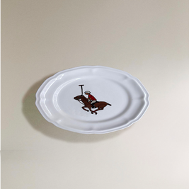 SET DE 6 PLATOS DE PORCELANA - ROJO