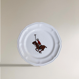 SET DE 6 PLATOS DE PORCELANA - ROJO
