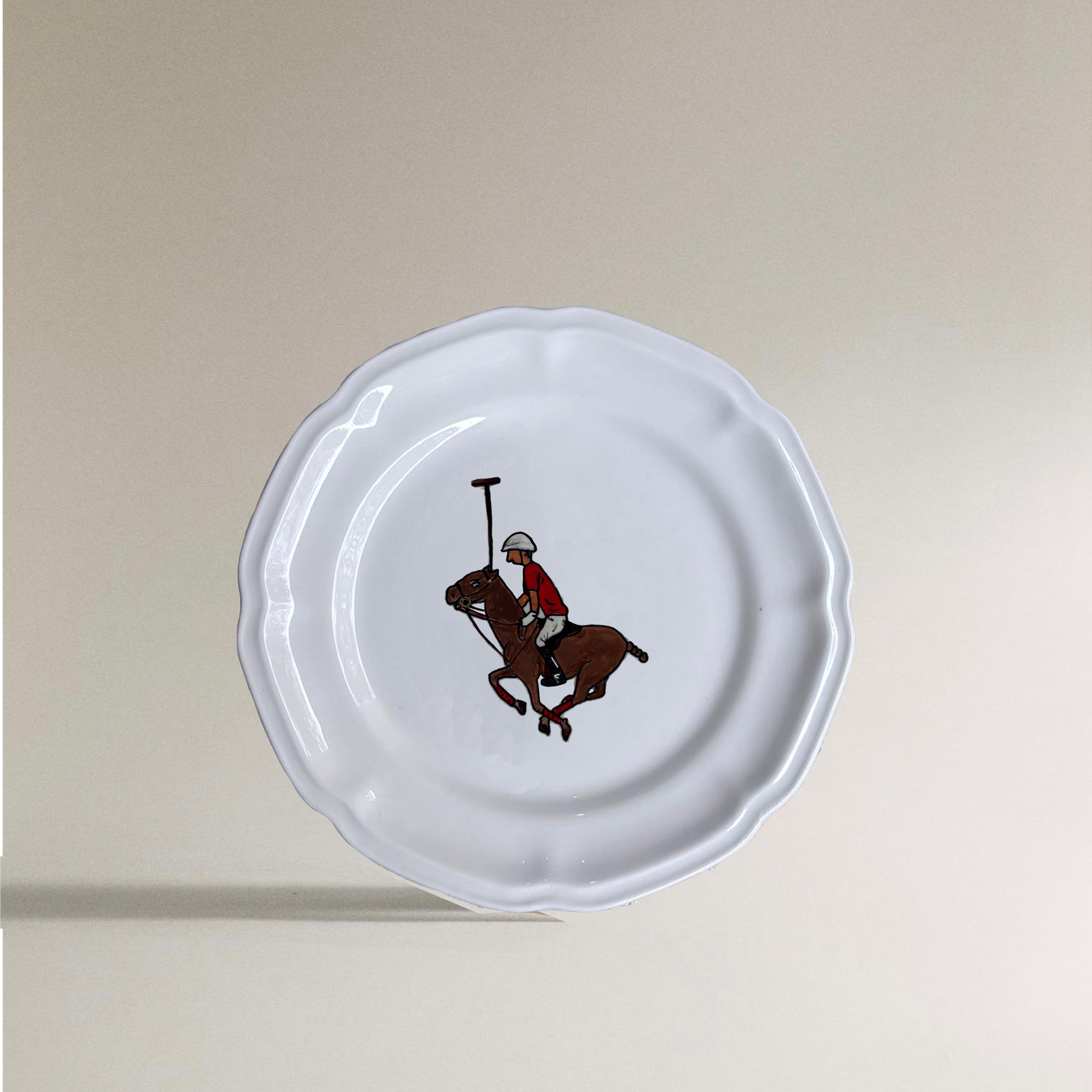 SET DE 6 PLATOS DE PORCELANA - ROJO