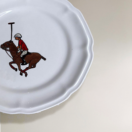 SET DE 6 PLATOS DE PORCELANA - ROJO