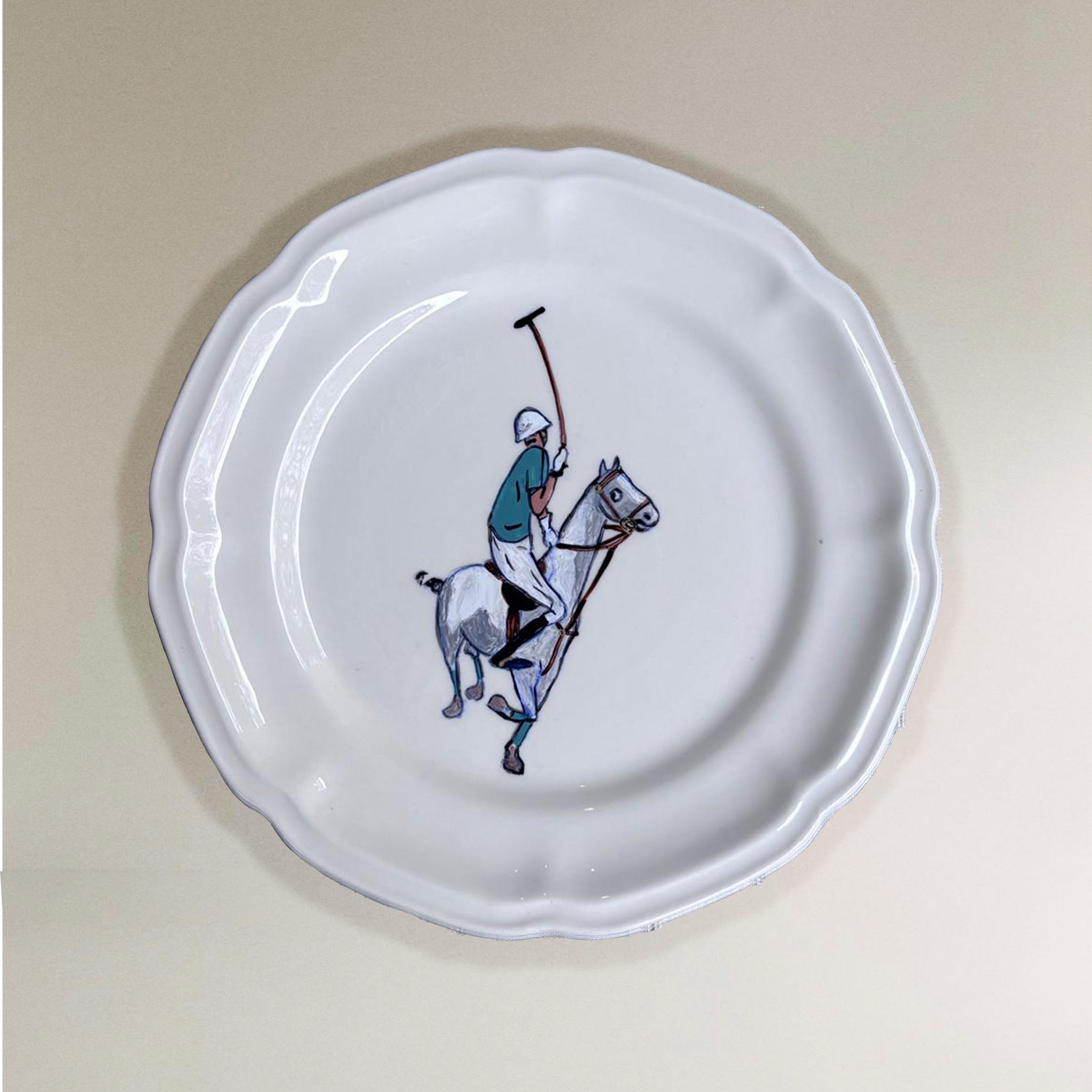 SET DE 6 PLATOS DE PORCELANA - VERDE