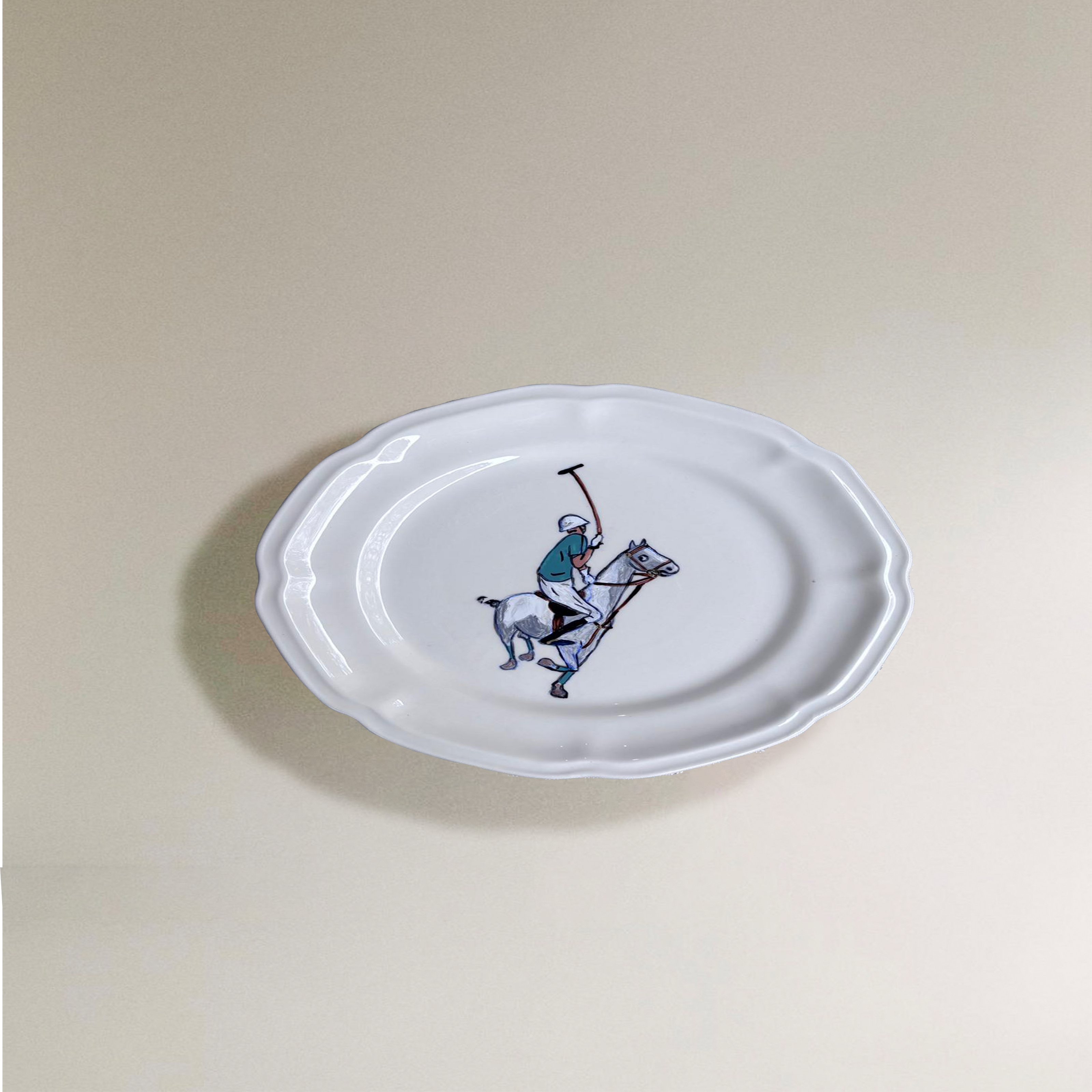 SET DE 6 PLATOS DE PORCELANA - VERDE