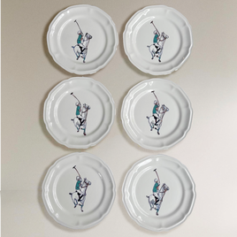 SET DE 6 PLATOS DE PORCELANA - VERDE