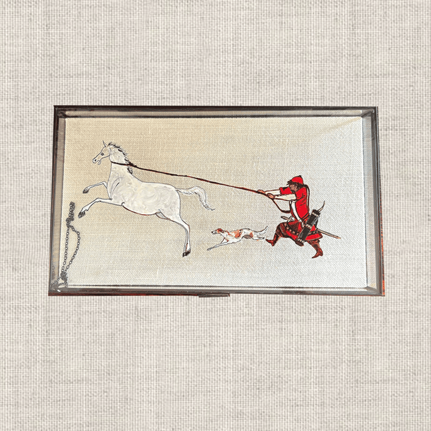 CAJA DE CRISTAL CON PERFILES DE METAL, "RUSTAM ATRAPANDO A RAKHSH"