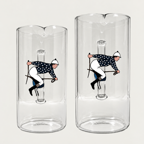 JARRA DE CRISTAL - JOCKEY CON CHAQUETILLA AZÚL