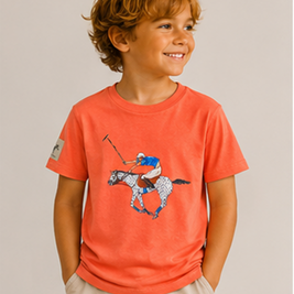 CAMISETA MANGA CORTA NARANJA POLISTA KIDS