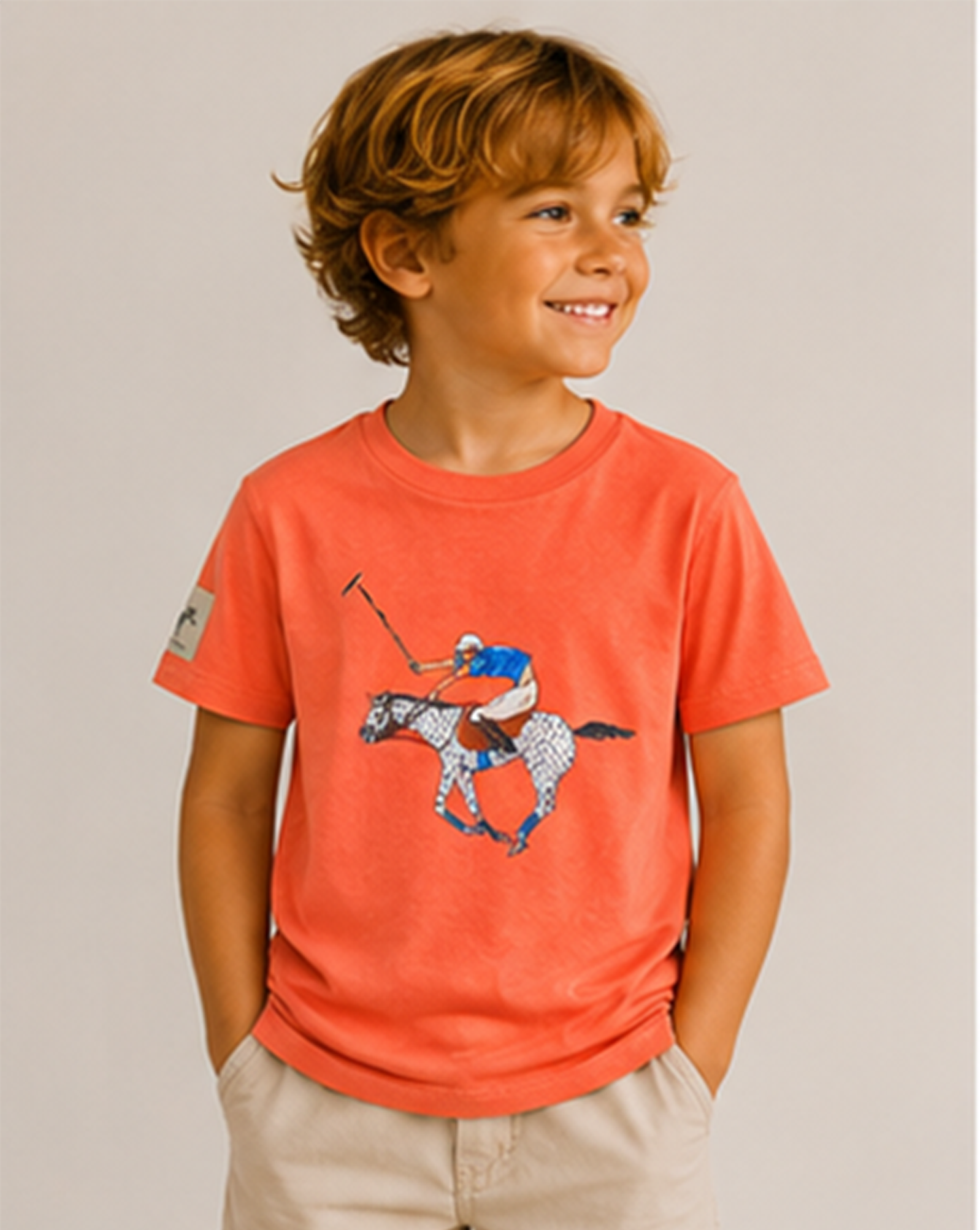 CAMISETA MANGA CORTA NARANJA POLISTA KIDS