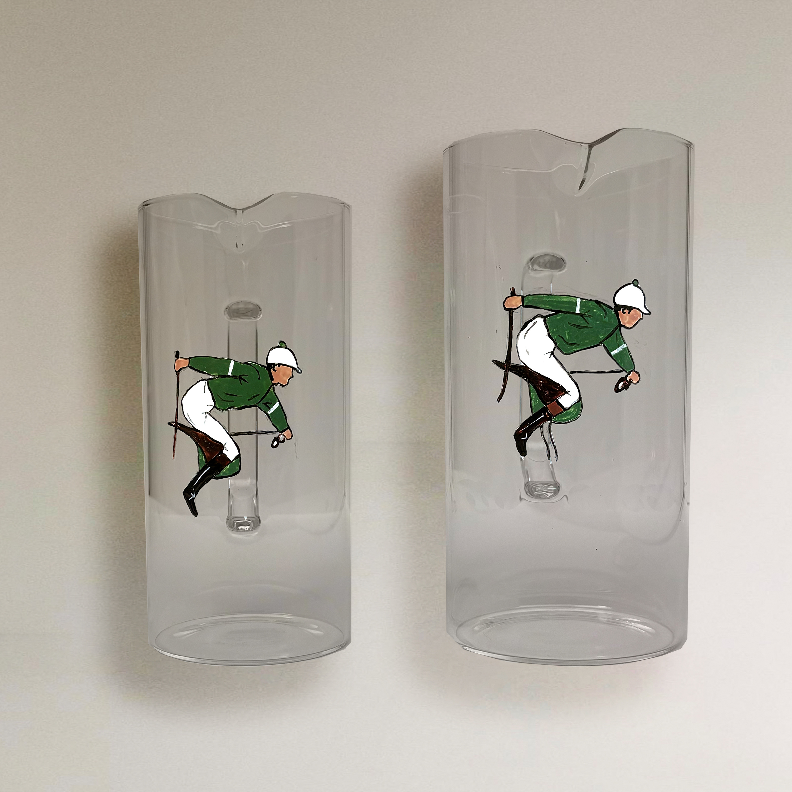 JARRA DE CRISTAL - JOCKEY CHAQUETILLA VERDE