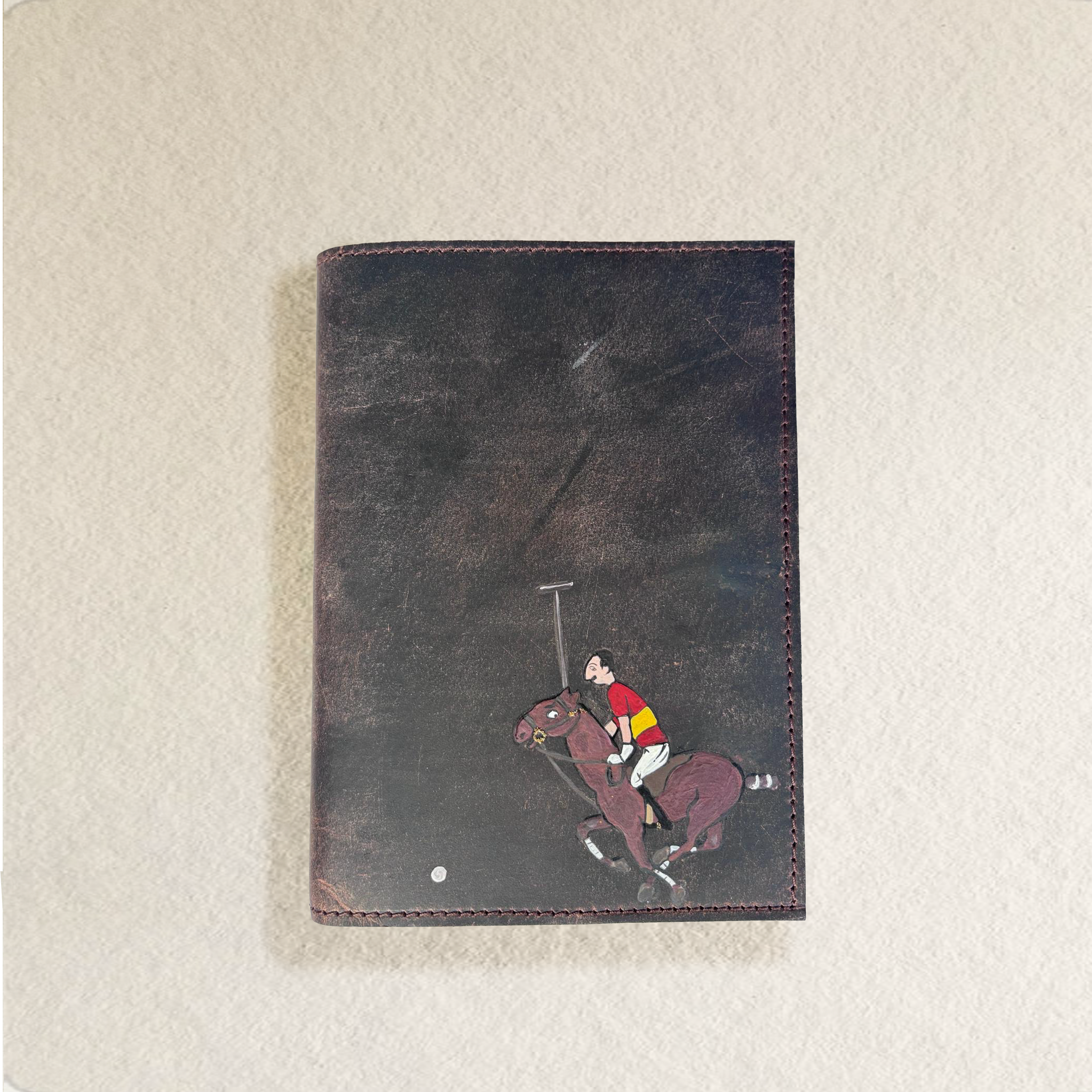 NOTEBOOK... A5 CON CUBIERTA DE PIEL NATURAL, PINTADO A MANO